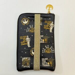Erin Condren Star Wars Planner Pouch Black Gold Vegan Leather Zip Case